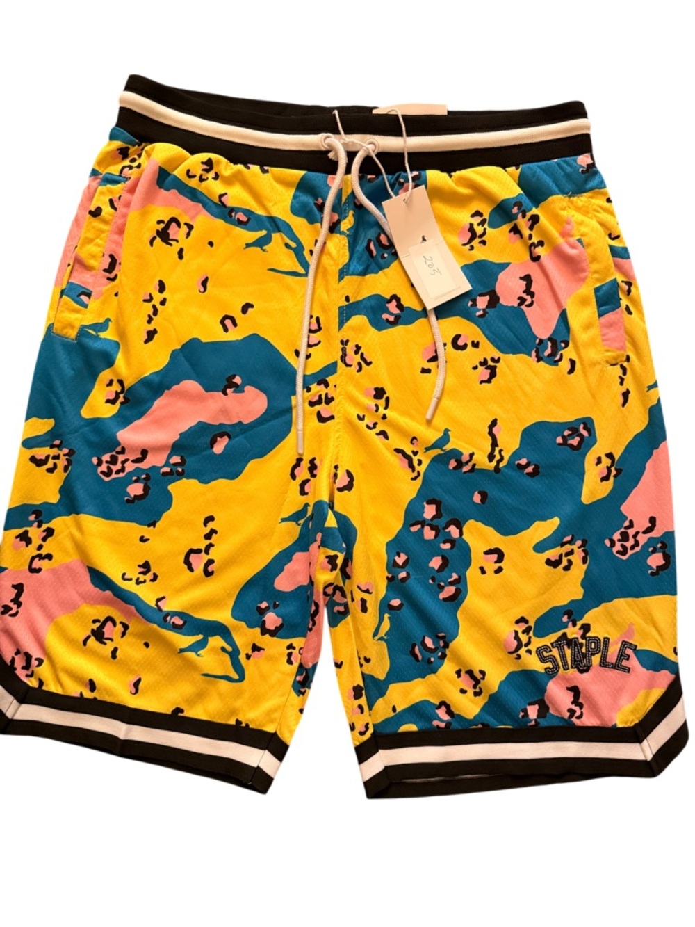 Staple Yellow Teal Pink Camo Mesh Shorts